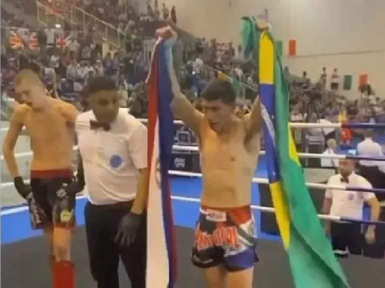 De 60 países, el único paraguayo saca medalla de oro en kickboxing