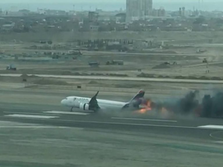 Inédito y fatal choque en tierra de avión de Latam en Lima