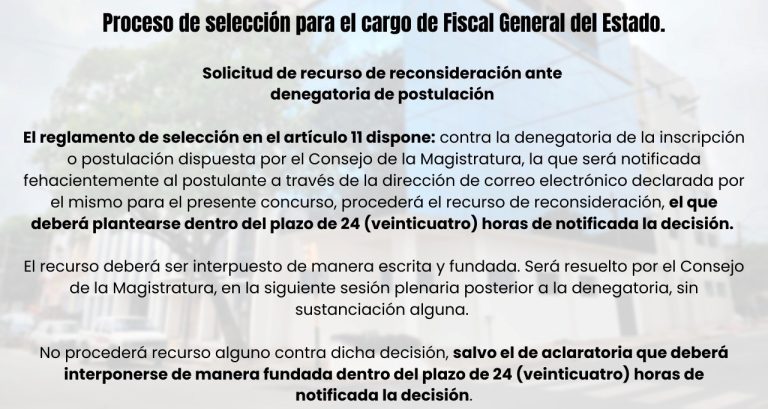 Hay 15 candidatos a Fiscal General eliminados. Entorno de Marito sigue en carrera