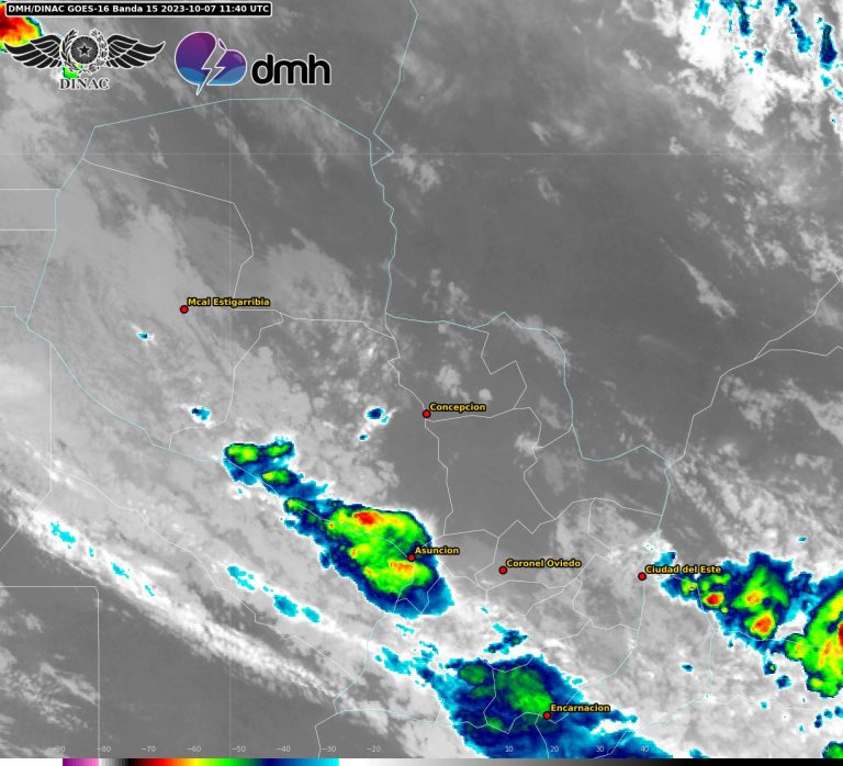 Lluvias y tormentas eléctricas, con ráfagas de vientos sobre el Paraguay