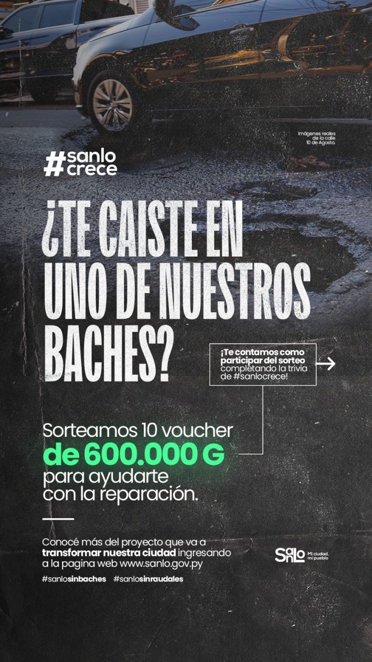 Municipalidad de San Lorenzo premia afectados por sus baches: sorteará de vouchers G. 600.000.