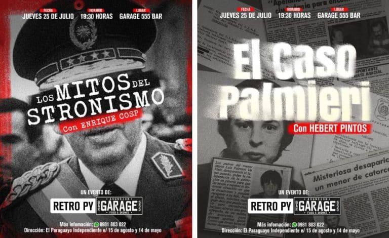 Charlas sobre “Los mitos del Stronismo” y “caso Palmieri” en el Bar Garage 555