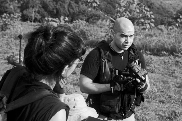 Armando Aquino, en una de las grabaciones de sus documentales.