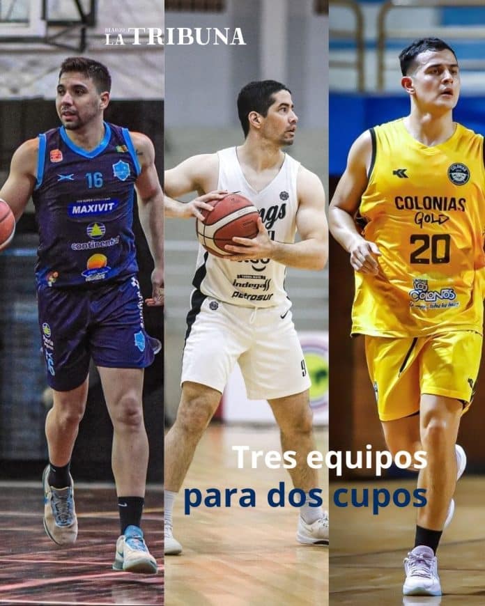 Se ve a basquetbolistas de San José, Olimpia Kings y Colonias Gold en un collage informativo.