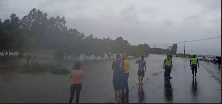 LLuvia torrencial causa inundación, corte de ruta y daños a vehículos y viviendas