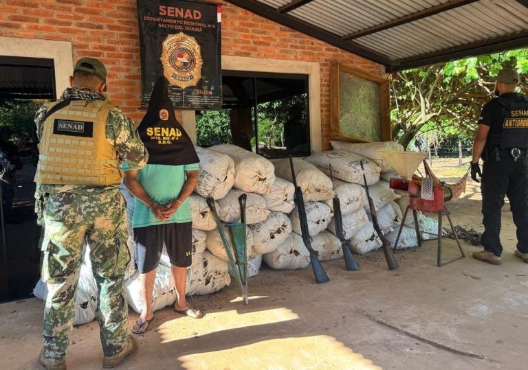 La SENAD detuvo a 4 personas y se incauta de 7 toneladas de marihuana