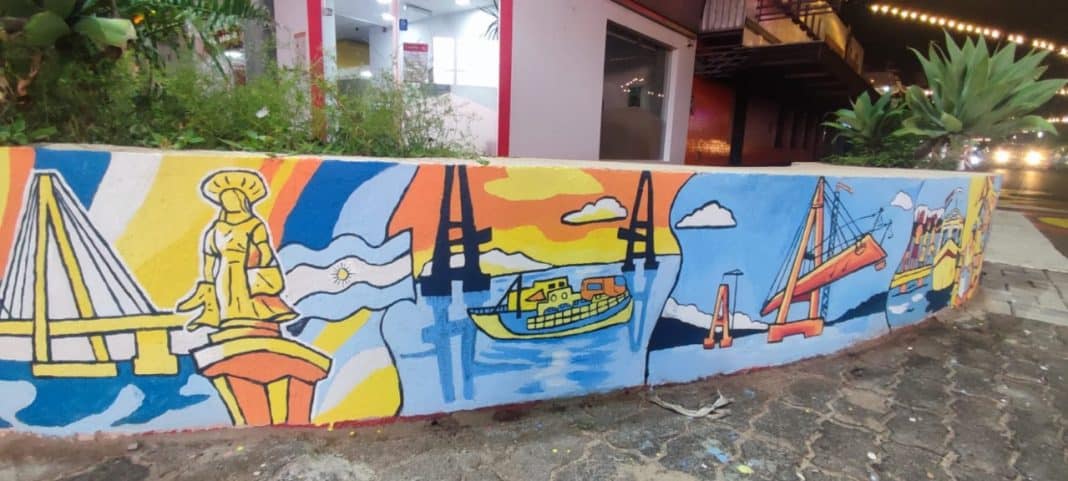 Mural histórico en Encarnación sobre su fundación