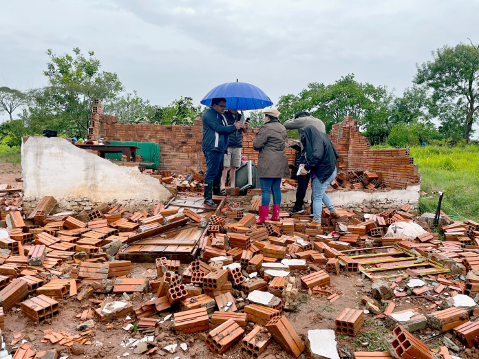 Una vivienda fue derribada por completo