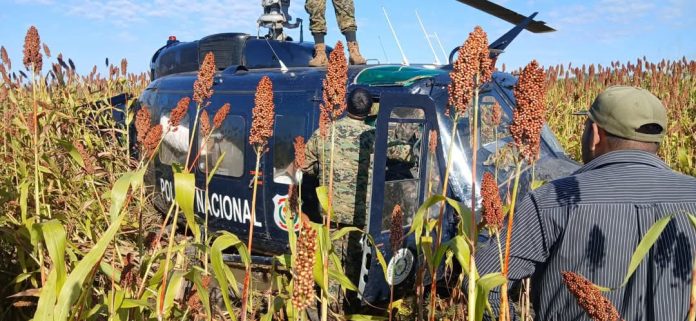 Helicóptero de la Policía Nacional accidentado en el Chaco paraguayo”