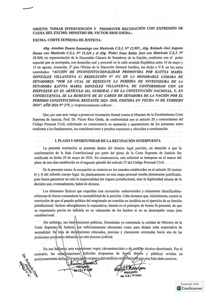 Recusacion Corte Suprema